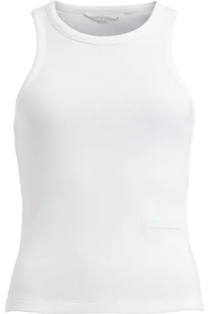 Rethinkit Soft Rib Top Key Tops T-shirts & Tops Sleeveless White