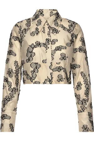 DAY Birger et Mikkelsen Carrie - Floral Jacquard Tops Blouses Long-sleeved Cream