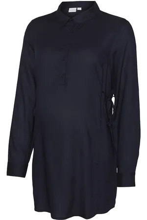 Mama;licious Mlebba Lia L/S Wo Tunic 2F Tops Tunics Navy