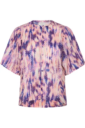 Dante 6 D6Arvi Printed Top Tops Blouses Short-sleeved Purple