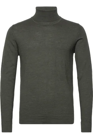 Lindbergh Merino Knit Roll-Neck Tops Knitwear Turtlenecks Green