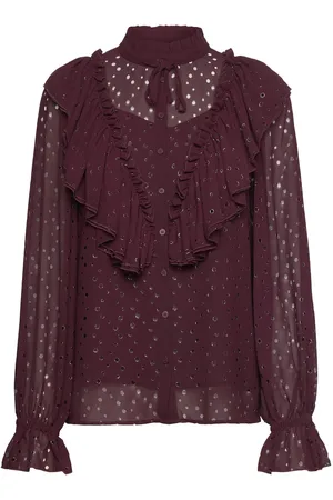 Bruuns Bazaar Angeloniabbaliyha Shirt Tops Shirts Long-sleeved Burgundy
