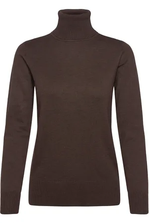 Saint Tropez J2046, Milasz Rollneck Pullover Tops Knitwear Turtleneck Brown