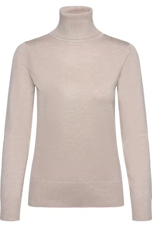 Saint Tropez J2046, Milasz Rollneck Pullover Tops Knitwear Turtleneck Beige