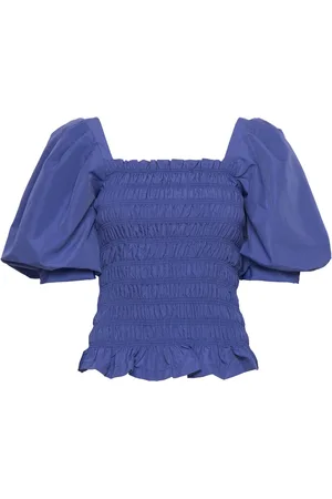 A-View Rikka Top Tops Blouses Short-sleeved Blue