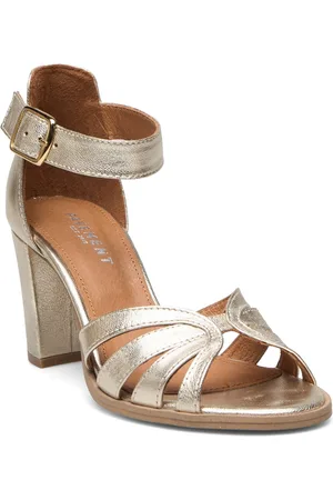 Pavement Gillian Leather Sandal Med Hæl Gold