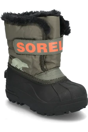 sorel Childrens Snow Commander Boot Sport Winter Boots Winter Boots W. Velcro Khaki Green
