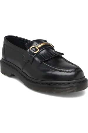 Dr. Martens Adrian Snaffle Black Polished Smooth Shoes Flat Loafers Black