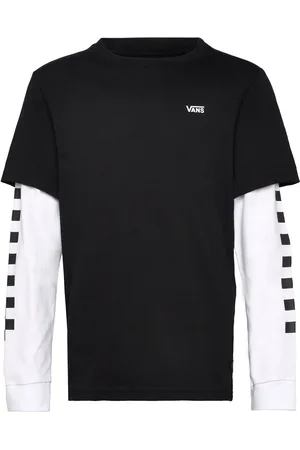 Vans Long Check Twofer Tops T-shirts Long-sleeved T-Skjorte Black