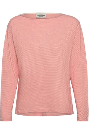 Mads Norgaard Crisp Jersey Silke Tee Ls Tops T-shirts & Tops Long-sleeved Red