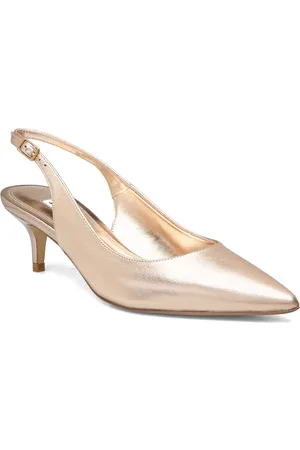 Dune Cassino Shoes Sling Backs Heeled Slingbacks Gold