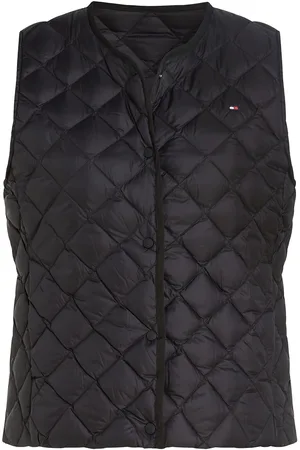 Tommy Hilfiger Lw Down Quilted Collarless Vest Vests Quilted Vests Black