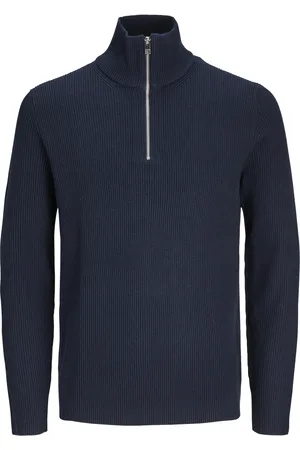 JACK & JONES Jjeperfect Knit Half Zip Sn Tops Knitwear Half Zip Jumpers Navy Jack & J S