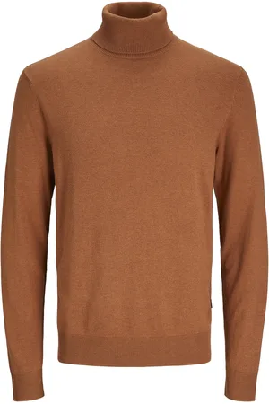 JACK & JONES Jjeemil Knit Roll Neck Noos Tops Knitwear Turtlenecks Brown Jack & J S