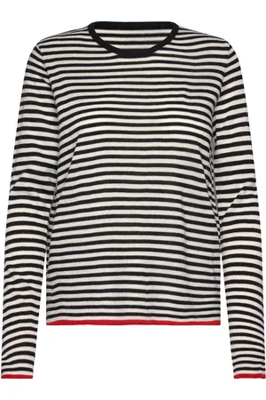 Mads Norgaard Stripe Ellis Knit Tops T-shirts & Tops Long-sleeved Black