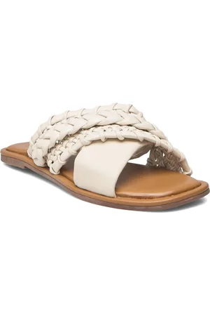 Dune Leaves Flade Sandaler Cream