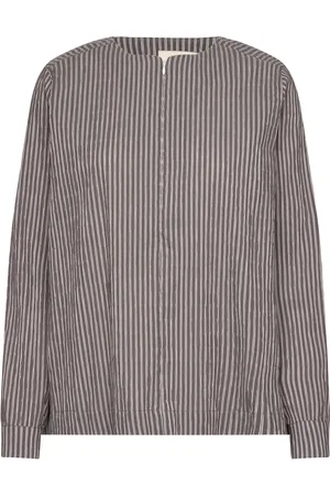 Mads Norgaard Crinckle Pop Dana Shirt Tops Shirts Long-sleeved Black
