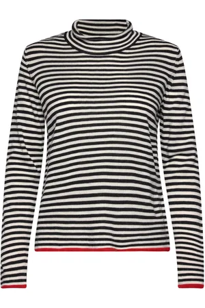 Mads Norgaard Stripe Elsa Knit Tops T-shirts & Tops Long-sleeved Black