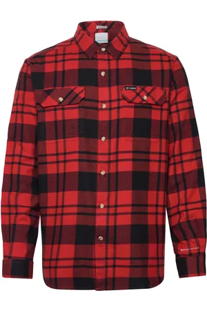 Columbia Flare Gun Stretch Flannel Sport Men Sport Clothing Sport Tops Sport Shirts Red