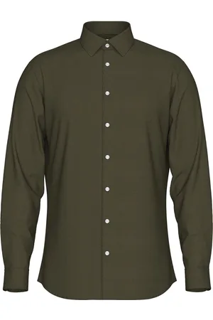 SELECTED Slhslim-Performance Shirt Ls Noos Tops Shirts Business Green