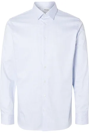 SELECTED Slhslim-Performance Shirt Ls Noos Tops Shirts Business Blue