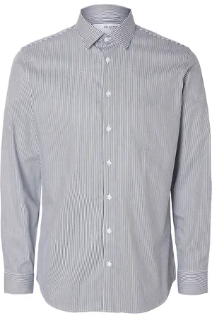 SELECTED Slhslim-Performance Shirt Ls Noos Tops Shirts Business Blue
