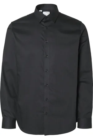 SELECTED Slhslim-Performance Shirt Ls Noos Tops Shirts Business Black