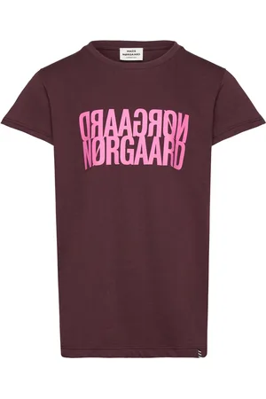Mads Norgaard Single Organic Tuvina Tee Tops T-Kortærmet Skjorte Burgundy
