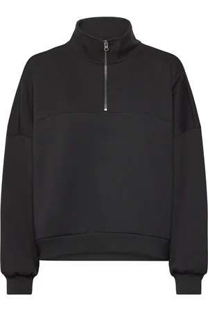 Vans Elevated Double Knit Loose Mock Neck Sport Sweatshirts & Hoodies Sweatshirts Black