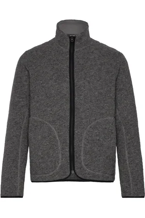 J Lindeberg Dustin Wool Fleece Jacket Tops Sweatshirts & Hoodies Fleeces & Midlayers Grey