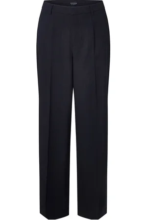 Lexington Kennedy Pinstripe Tailored Wide Pants Bottoms Trousers Suitpants Navy