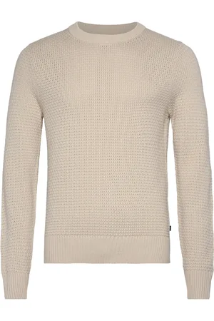 J Lindeberg Oliver Structure Sweater Tops Knitwear Round Necks Beige