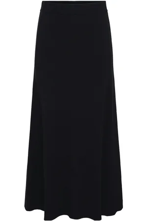 Y.A.S Fonny Hw Ankle Knit Skirt S. Noos Skirts Knee-length & Midi Skirts Black