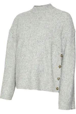 Mama;licious Mlbrittany Vita L/S Knit Top 2F Tops Knitwear Jumpers Grey