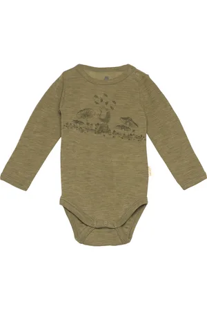 CeLaVi Body Ls - Solid W.print Bodies Long-sleeved Khaki Green