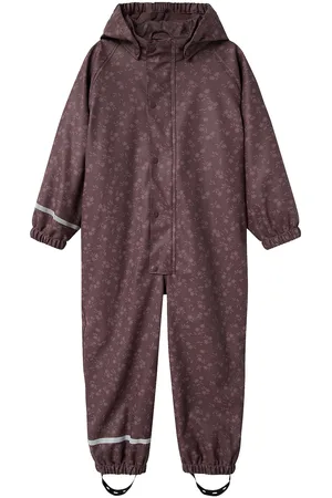 NAME IT Nmfdry10 Rain Suit W Fleece Fo Outerwear Rainwear Rainwear Sets Purple