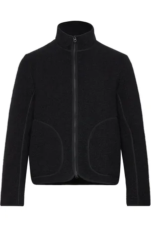 J Lindeberg Dustin Wool Fleece Jacket Tops Sweatshirts & Hoodies Fleeces & Midlayers Black
