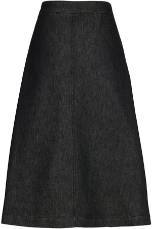 Mads Norgaard Dark Denim Stellar Skirt Skirts Knee-length & Midi Skirts Black