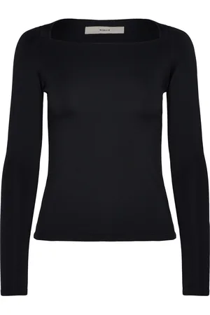 REMAIN Birger Christensen Long Sleeve Jersey Top Tops T-shirts & Tops Long-sleeved Black