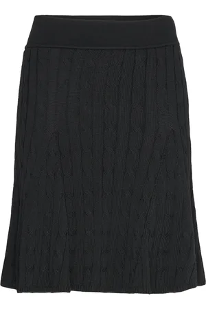 Ralph Lauren Cable-Knit A-Line Skirt Skirts Knee-length & Midi Skirts Black