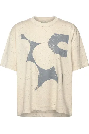 Marimekko Veisto Unikko Placement Tops T-shirts & Tops Short-sleeved Beige