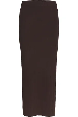 REMAIN Birger Christensen Midi Skirt Skirts Knee-length & Midi Skirts Brown