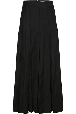 REMAIN Birger Christensen Pleated Suiting Skirt Skirts Maxi Skirts Black