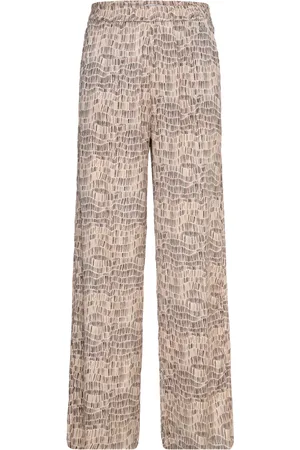 Claire Woman Cwthina - Trousers Bottoms Trousers Wide Leg Beige
