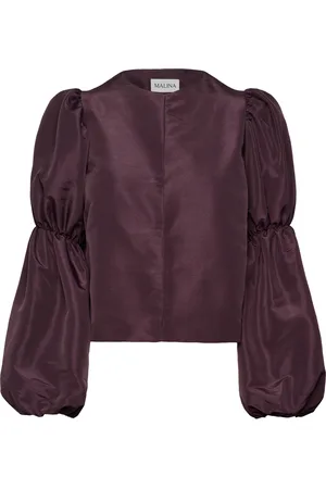 By Malina Zoey Double Pouf Sleeve Blouse Designers Blouses Long-sleeved Burgundy