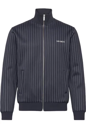 Les Deux Ballier Pinstripe Track Jacket Tops Sweatshirts & Hoodies Sweatshirts Navy