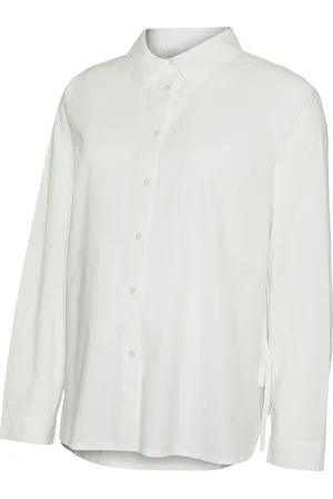 Mama;licious Mlleticia Lia L/S Wo String Shirt 2F Tops Blouses Long-sleeved White