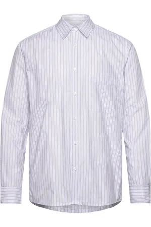 Mads Norgaard Organic Cotton Poplin Sune Shirt Tops Shirts Business Blue