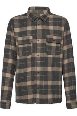 Les Deux Lennon Check Overshirt Kids Tops Overshirts Brown