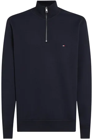 Tommy Hilfiger Essential Fleece 1/4 Zip Tops Knitwear Half Zip Jumpers Navy